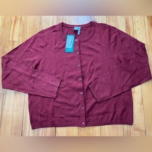 Twik by Simons rust red cardigan NWT